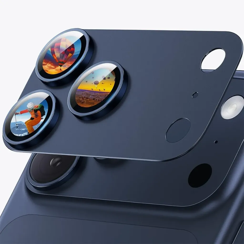Camera Lens Protector for iPhone 17 Pro Max 6.9'' [Superior Scratch-Resistant] [Keep Original Shooting] 9H Ultra-Thin Tempered Glass & Aviation Aluminum Alloy Camera Guard, Dark Blue
