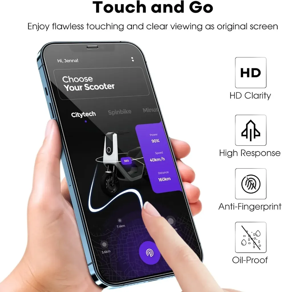 JETech Privacy Screen Protector for iPhone 12 Pro Max 6.7-Inch, Anti Spy Tempered Glass Film,