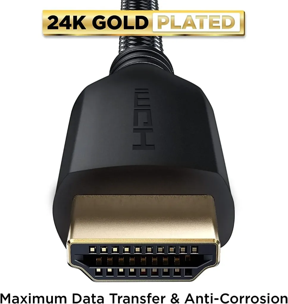 PowerBear 4K HDMI Cable 2M| High Speed Braided Nylon & Gold Connectors 4K @ 60Hz Ultra HD 2K 1080P Dolby & ARC Compatible | for Laptop Monitor PS5 PS4 Xbox One Fire TV Apple TV