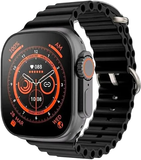 ADHOMAX New T900 Ultra Smart Watch Elegant Design 2.09" HD Display, NFC, Fitness Tracker, Heart Rate, Oxygen Monitor, Calls, Wireless Charging | IOS and android for men, women (1, Black)