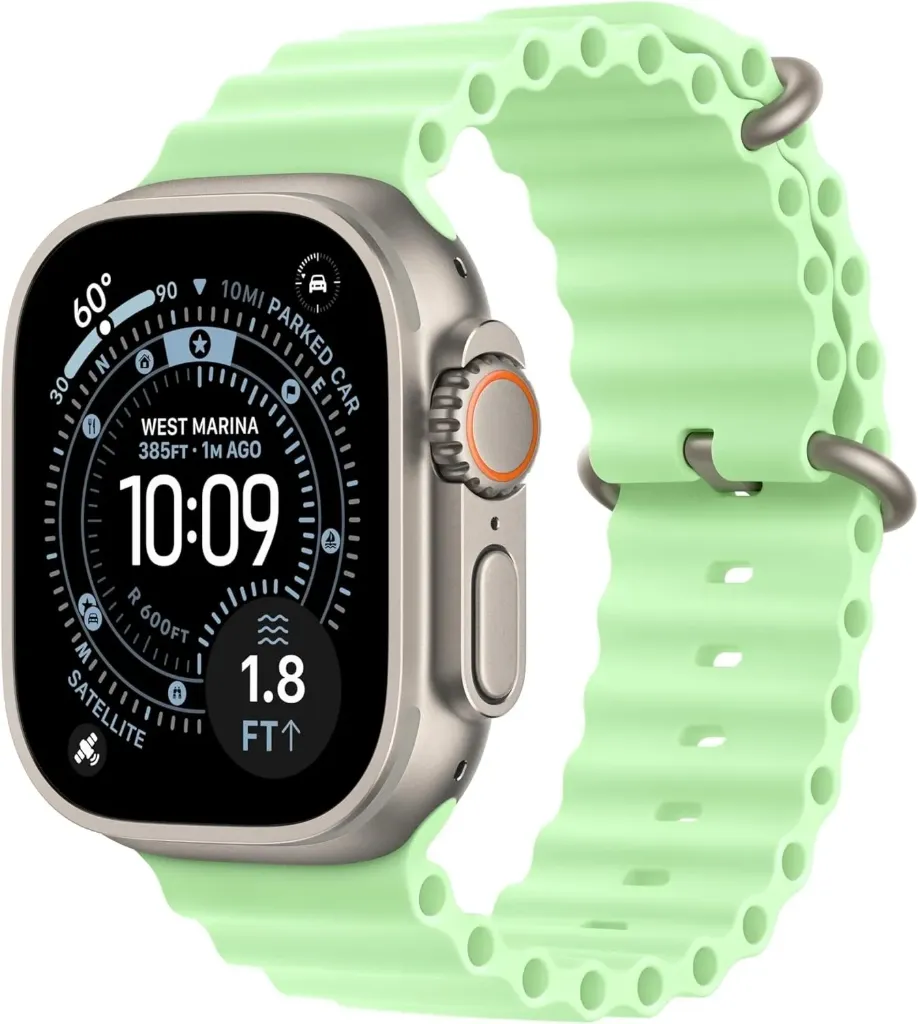Apple Watch Band - Ocean Band - 49mm - Neon Green - One Size
